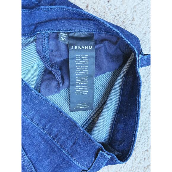 J Brand High Rise Skinny Jeans Dark Wash Ankle Everlast Blue 26 Classic Timeless - Picture 4 of 4